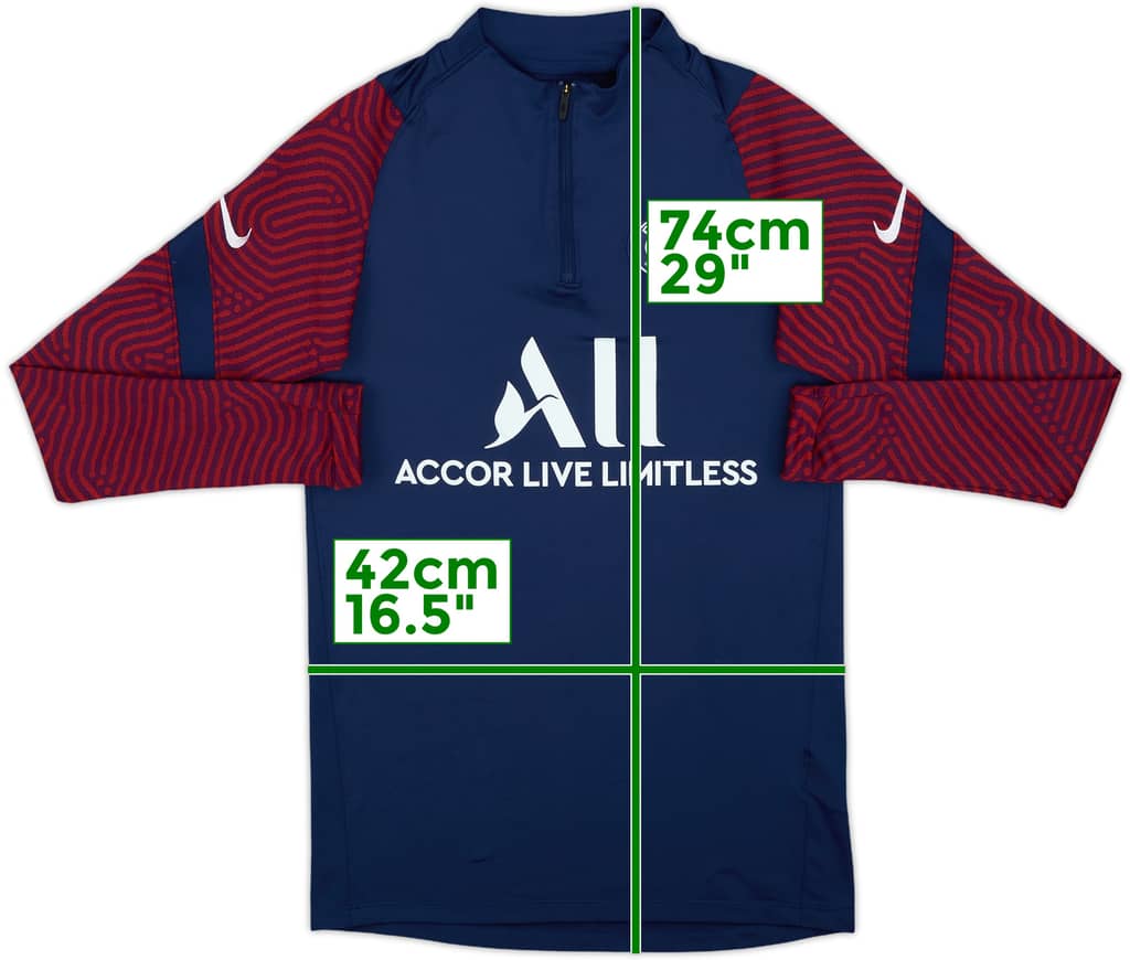 2020-21 Paris Saint-Germain Nike 1/4 Zip Drill Top - 8/10 - (S)