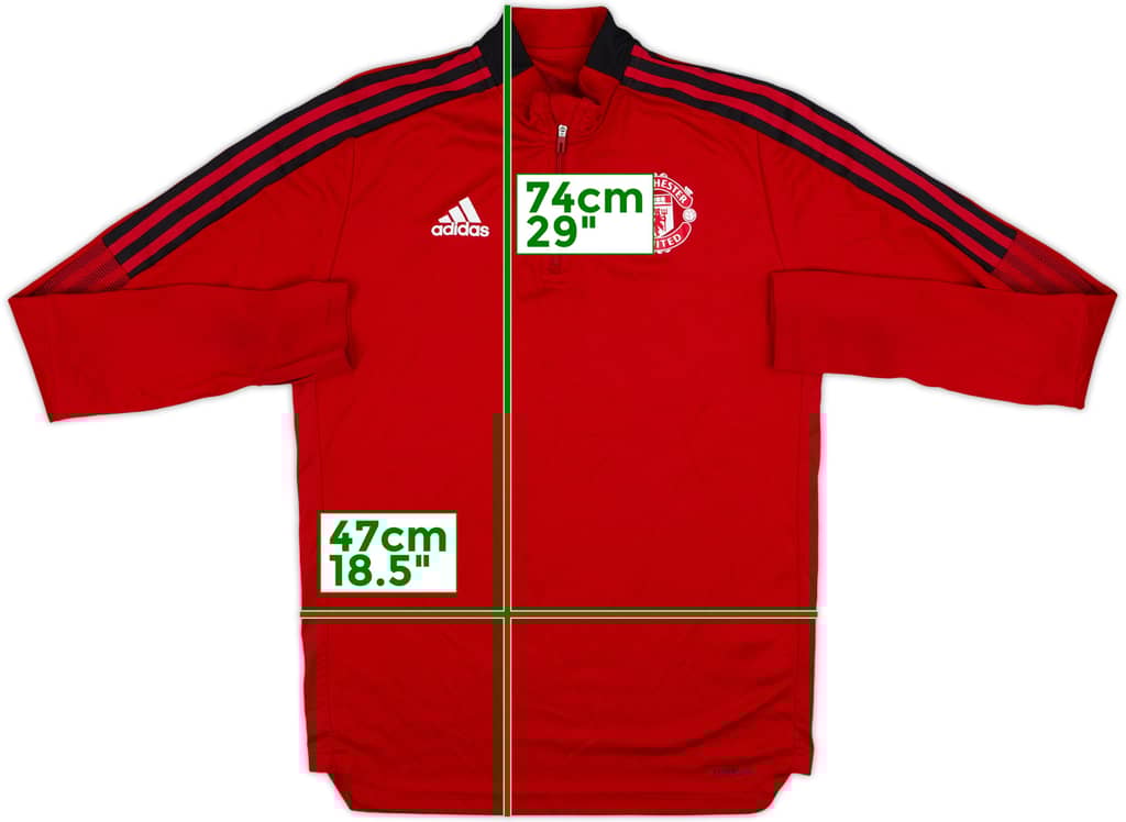 2022-23 Manchester United adidas 1/4 Zip Training Top - 7/10 - (M)