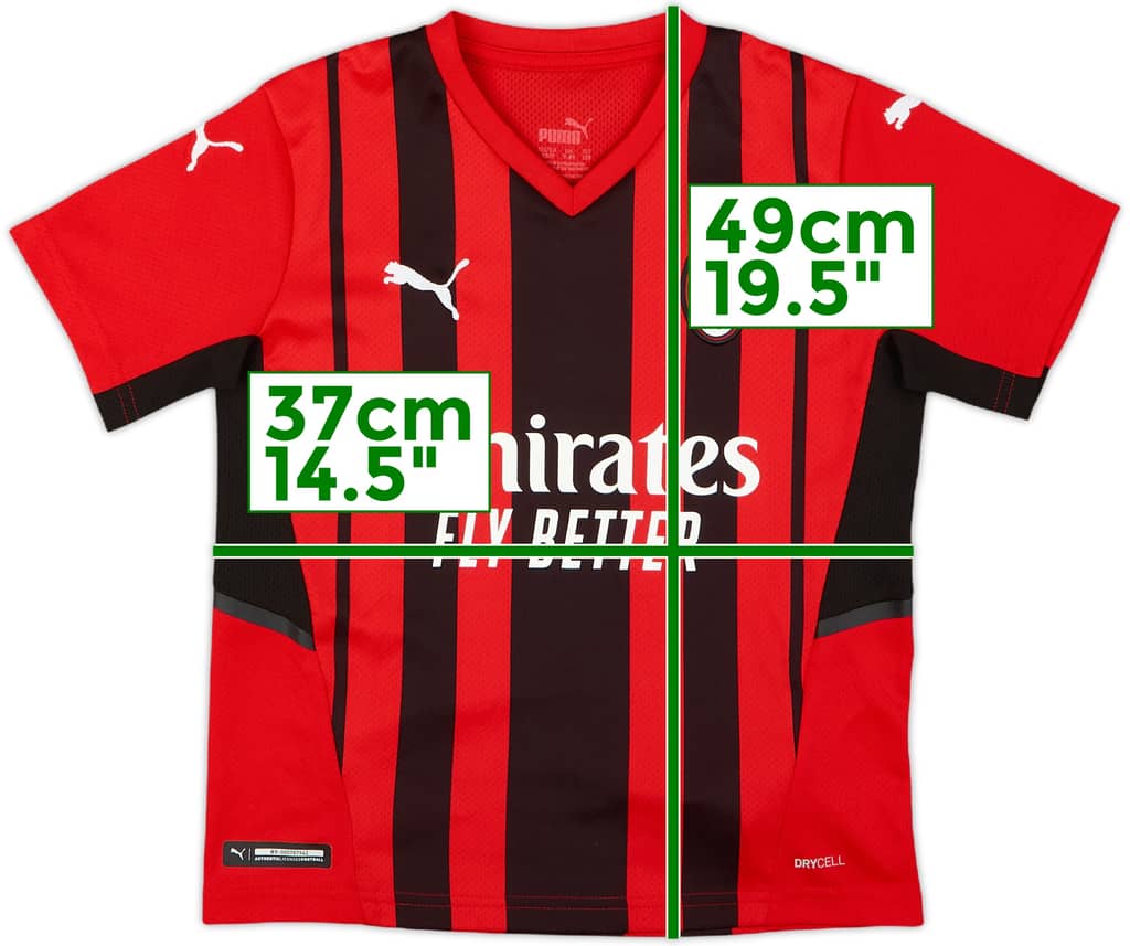 2021-22 AC Milan Home Shirt - 9/10 - (S.Boys)