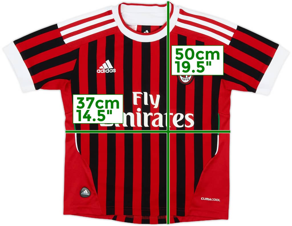 2011-12 AC Milan Home Shirt - 8/10 - (7-8 Years)
