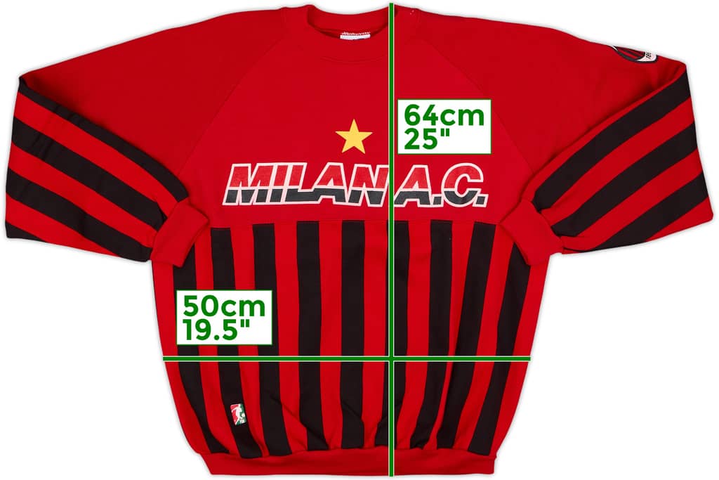 1990-91 AC Milan Le Felipe Dei Grandi Sweat Top - 8/10 - (M)