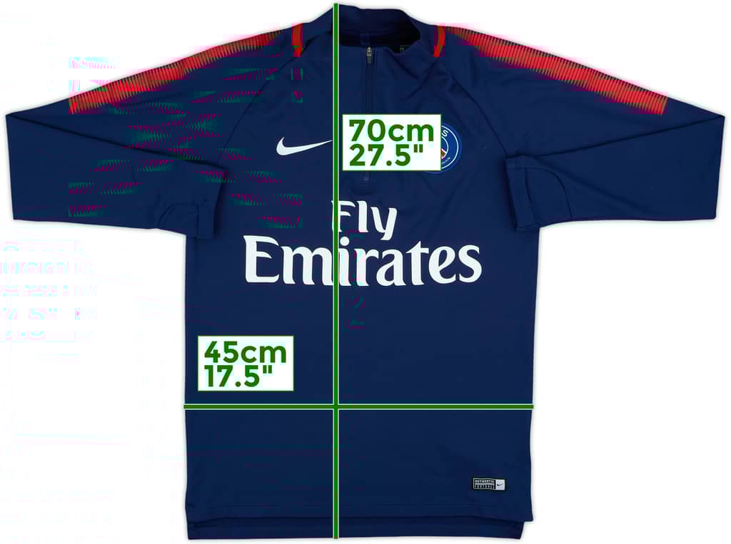 2017-18 Paris Saint-Germain Nike 1/4 Zip Training Top - 8/10 - (S)