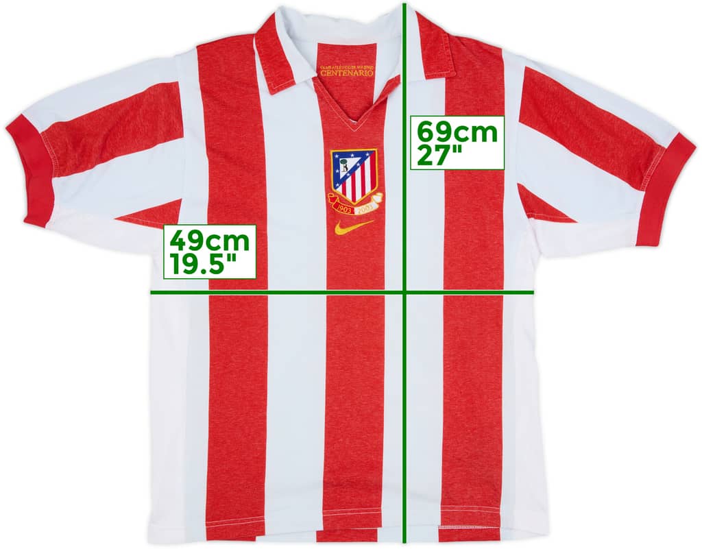 2003-04 Atletico Madrid Centenary Home Shirt - 8/10 - (S)