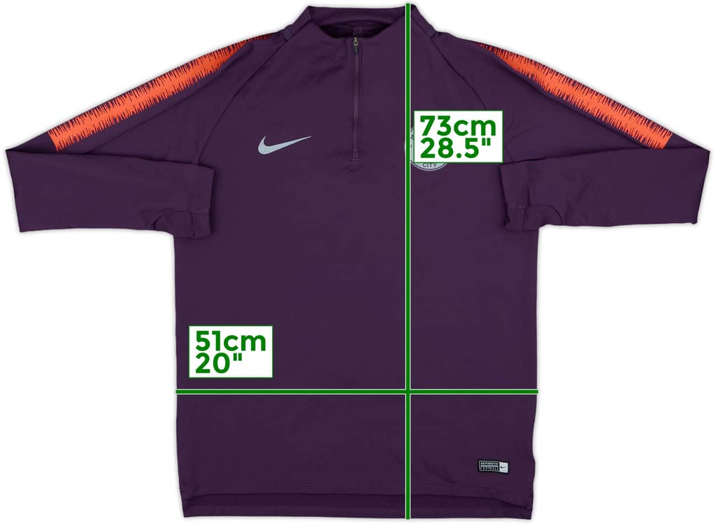 2018-19 Manchester City Nike 1/4 Zip Training Top - 8/10 - (L)