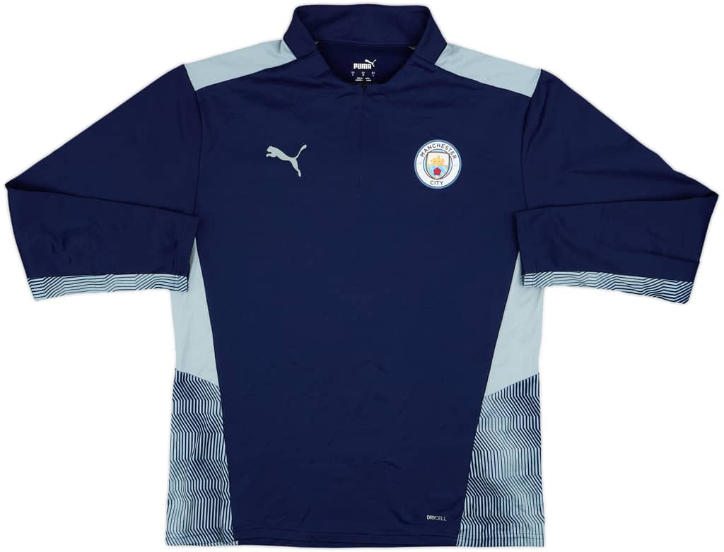 2021-22 Manchester City Puma 1/4 Zip Training Top - 8/10 - (L)
