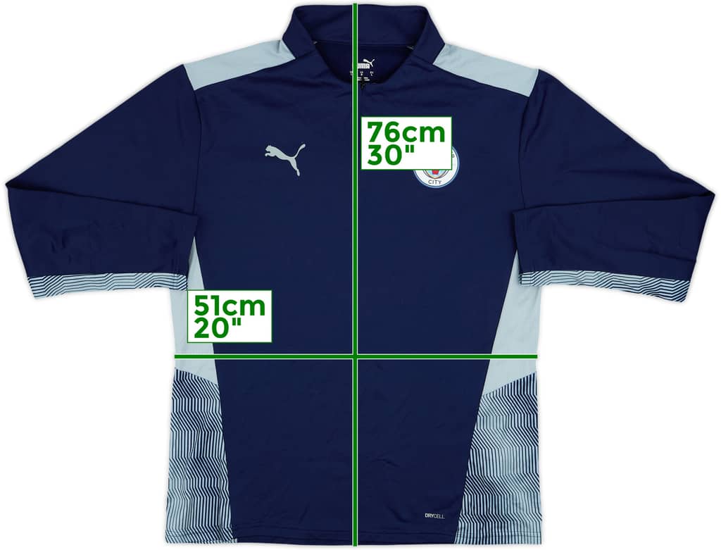 2021-22 Manchester City Puma 1/4 Zip Training Top - 8/10 - (L)