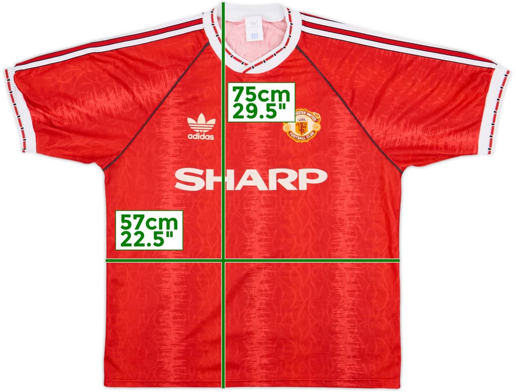 1990-92 Manchester United Home Shirt - 8/10 - (L)