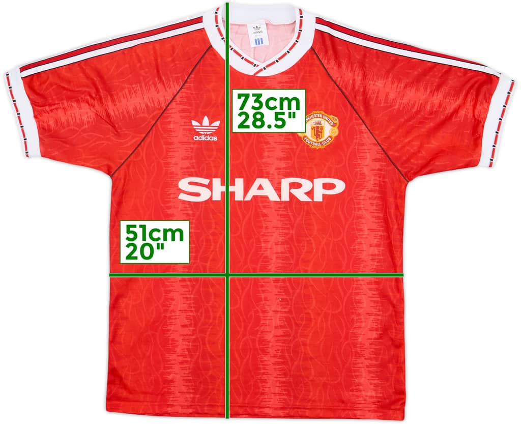 1990-92 Manchester United Home Shirt - 8/10 - (M)