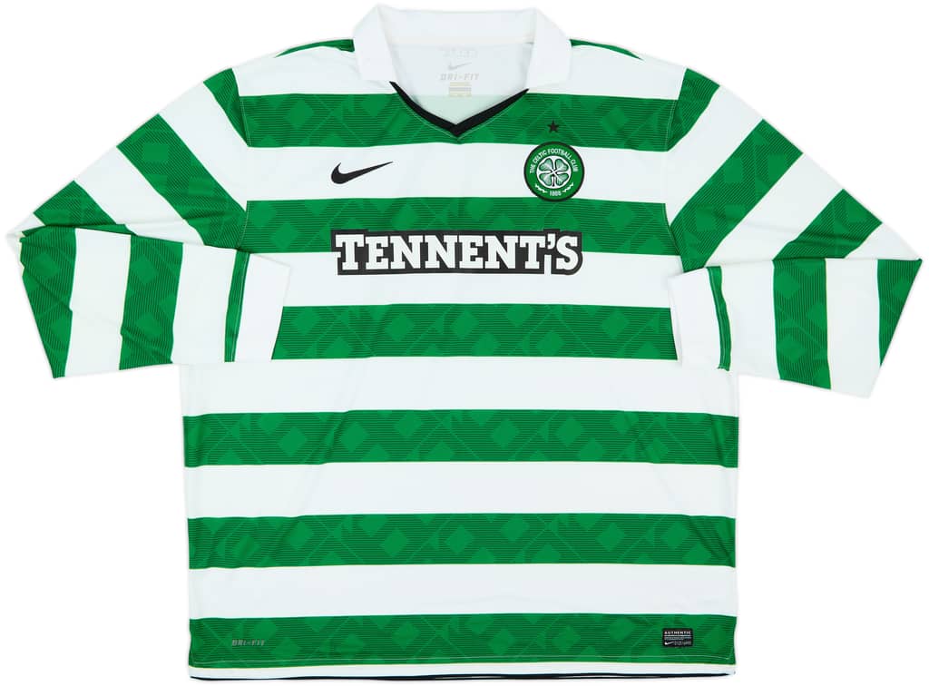 2010-12 Celtic Home L/S Shirt - 6/10 - (XXL)