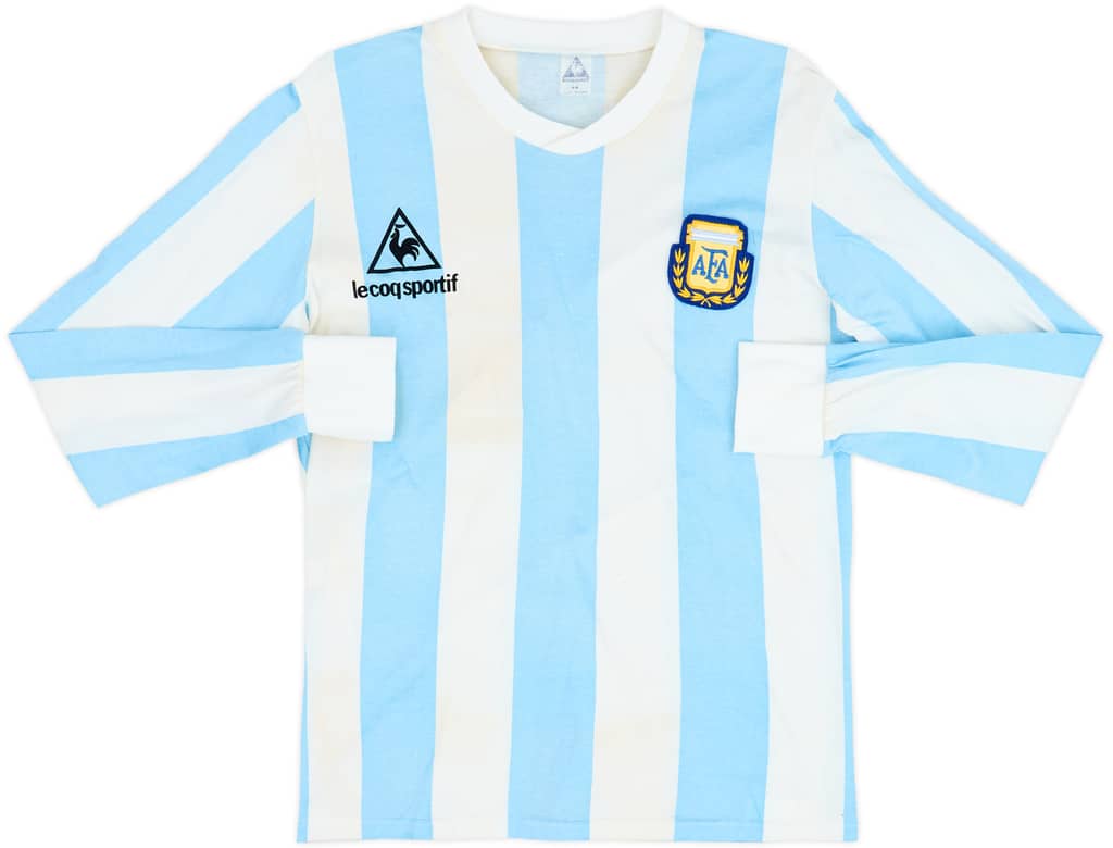 1986 Argentina Home L/S Shirt - 6/10 - (L)