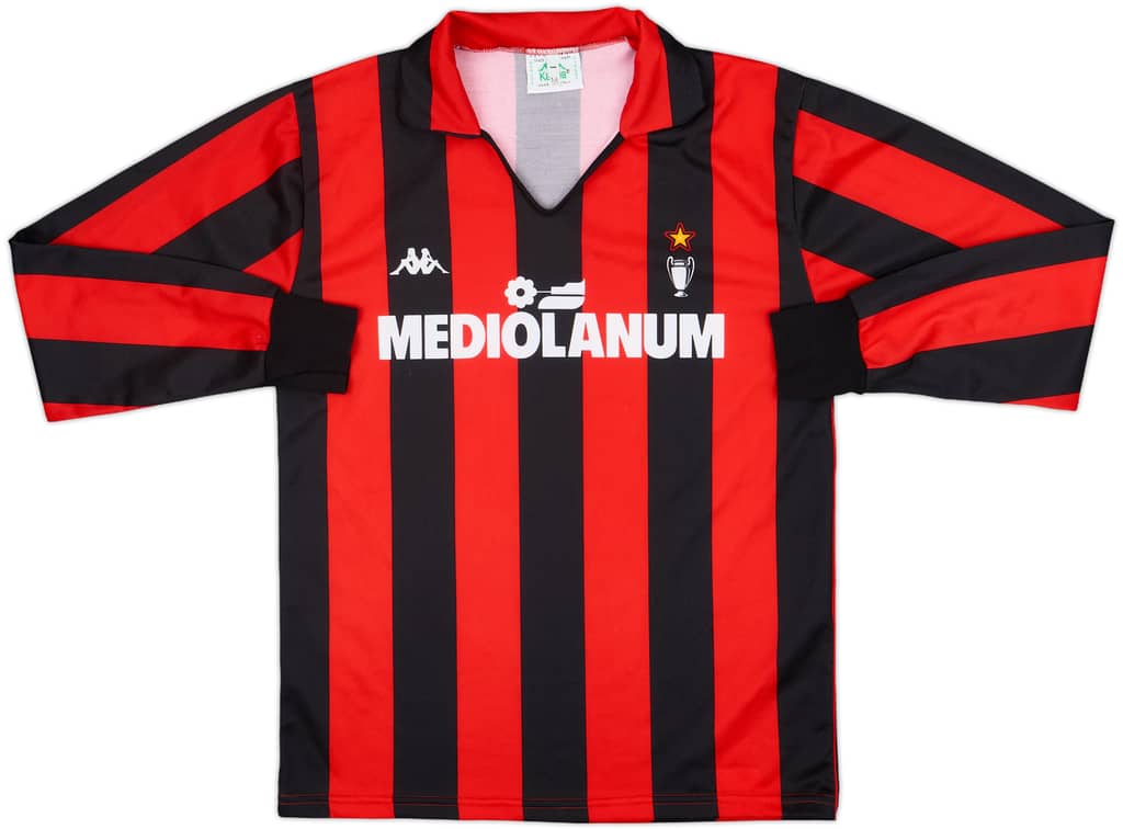 1989-90 AC Milan Home L/S Shirt - 9/10 - (M)