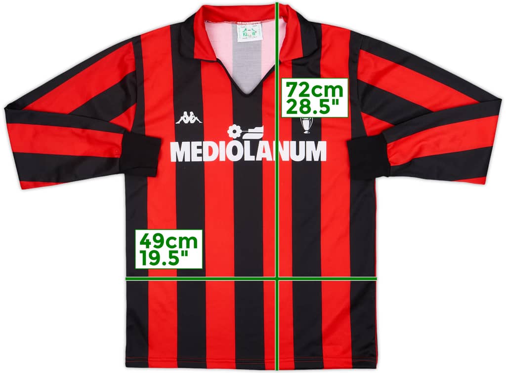 1989-90 AC Milan Home L/S Shirt - 9/10 - (M)