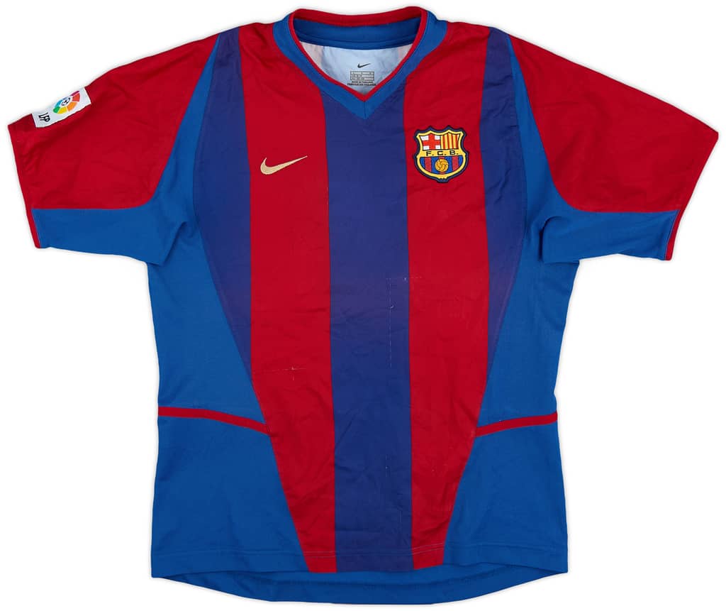 2002-03 Barcelona Home Shirt - 8/10 - (L.Boys)