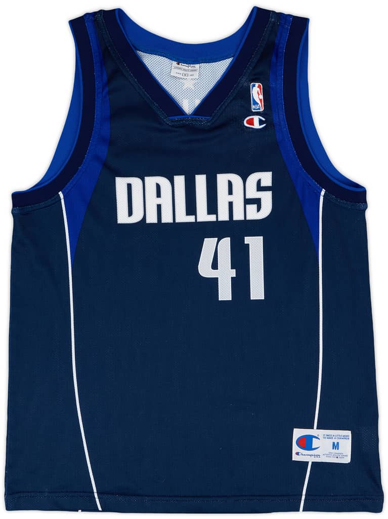 2001-10 Dallas Mavericks Nowitzki #41 Champion Away Jersey - 9/10 - (M)