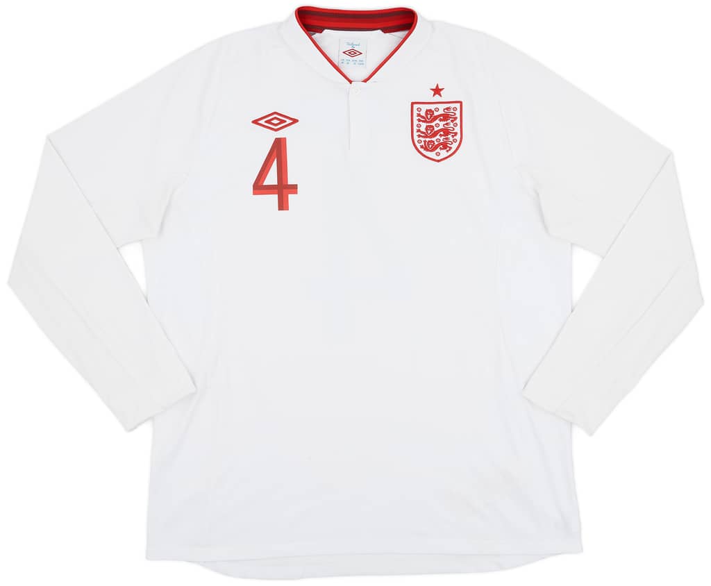 2012-13 England Home L/S Shirt Gerrard #4 - 7/10 - (XL)