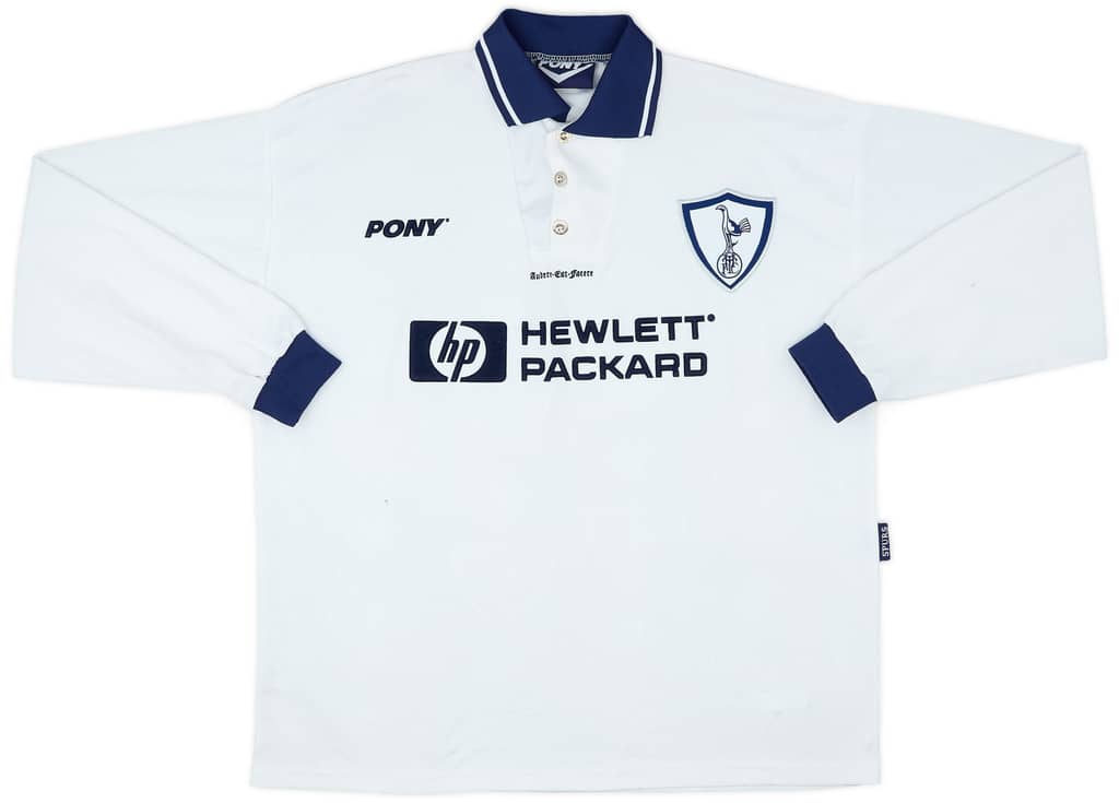 1995-97 Tottenham Home L/S Shirt Sheringham #10 - 5/10 - (XL)