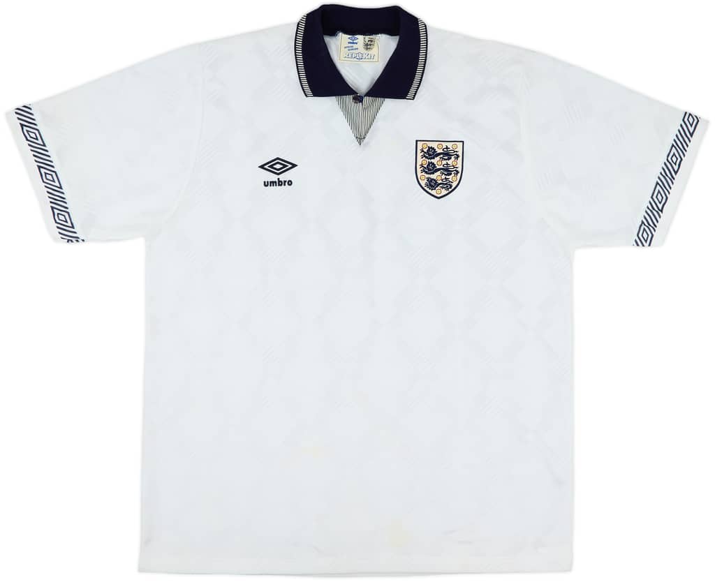 1990-92 England Home Shirt - 9/10 - (L)