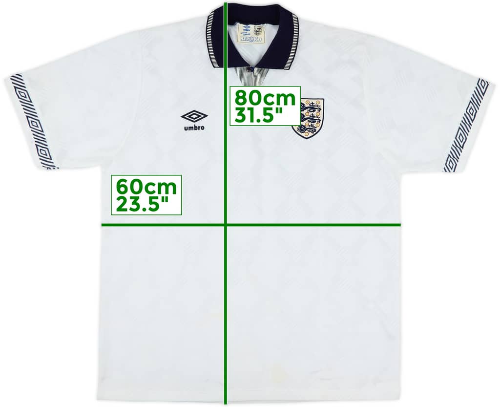 1990-92 England Home Shirt - 9/10 - (L)