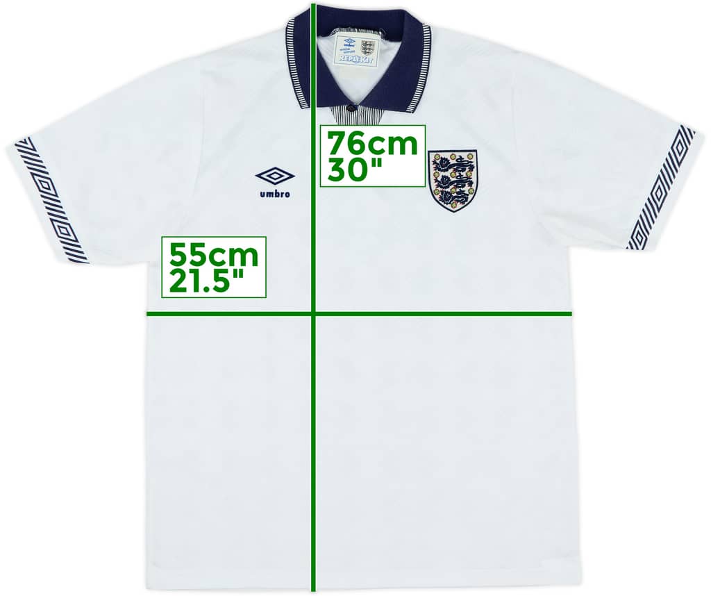 1990-92 England Home Shirt - 9/10 - (M)