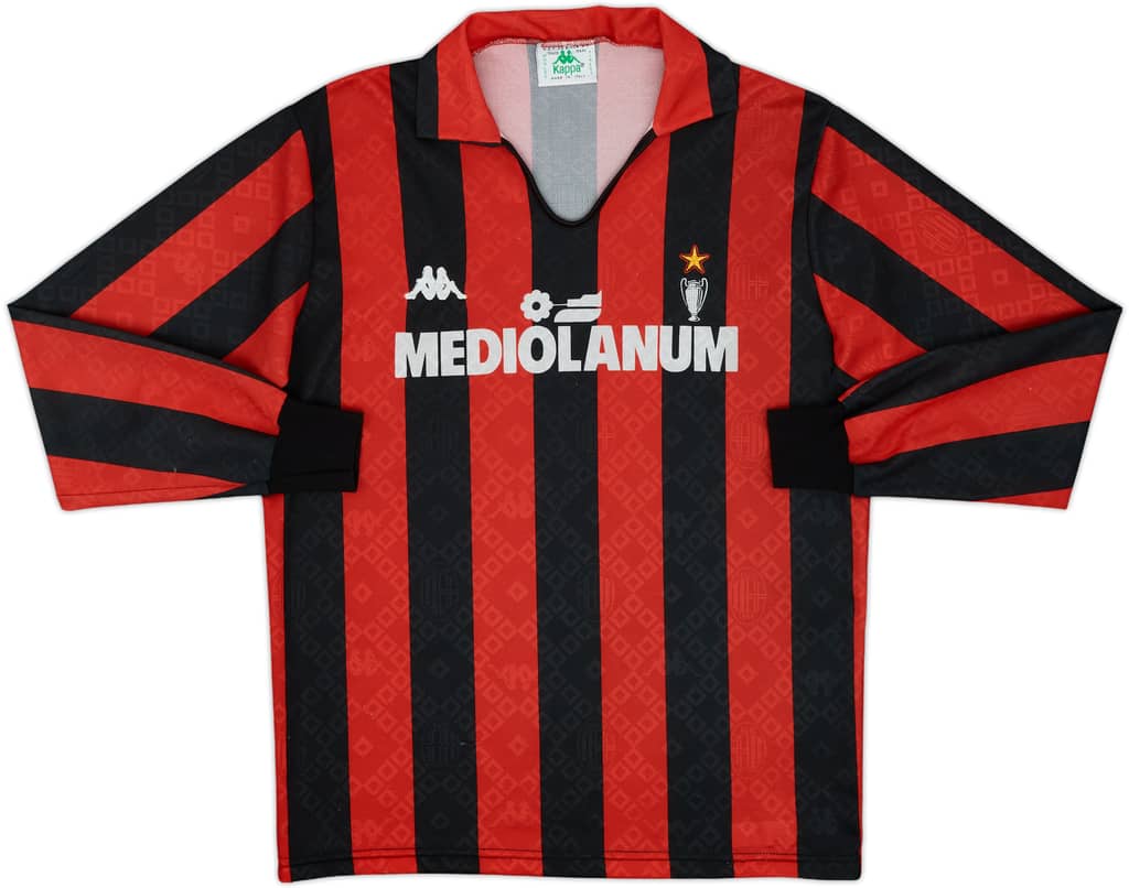 1989-90 AC Milan Home L/S Shirt - 8/10 - (L)