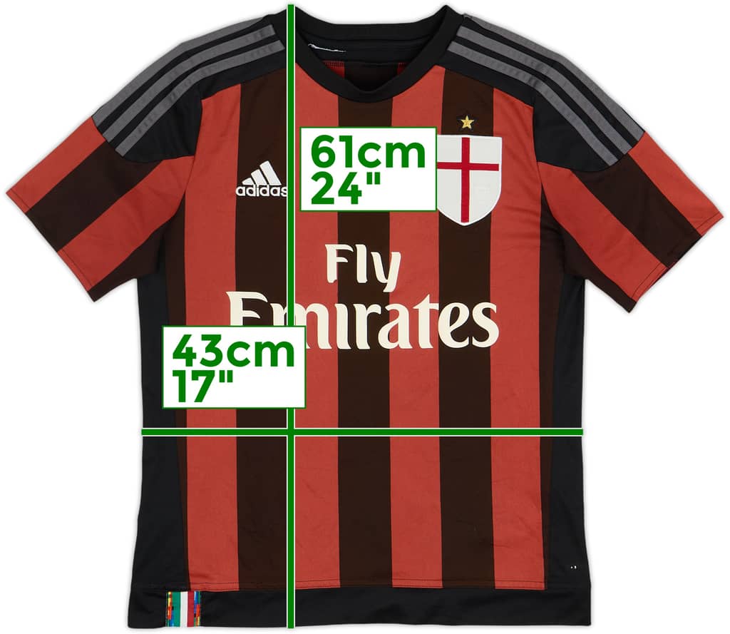 2015-16 AC Milan Home Shirt - 4/10 - (XL.Boys)