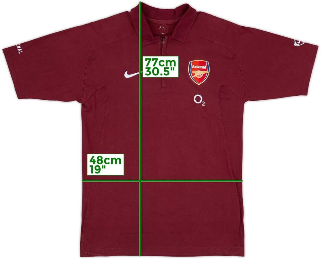 2005-06 Arsenal Nike 1/4 Zip Polo Shirt - 6/10 - (M)