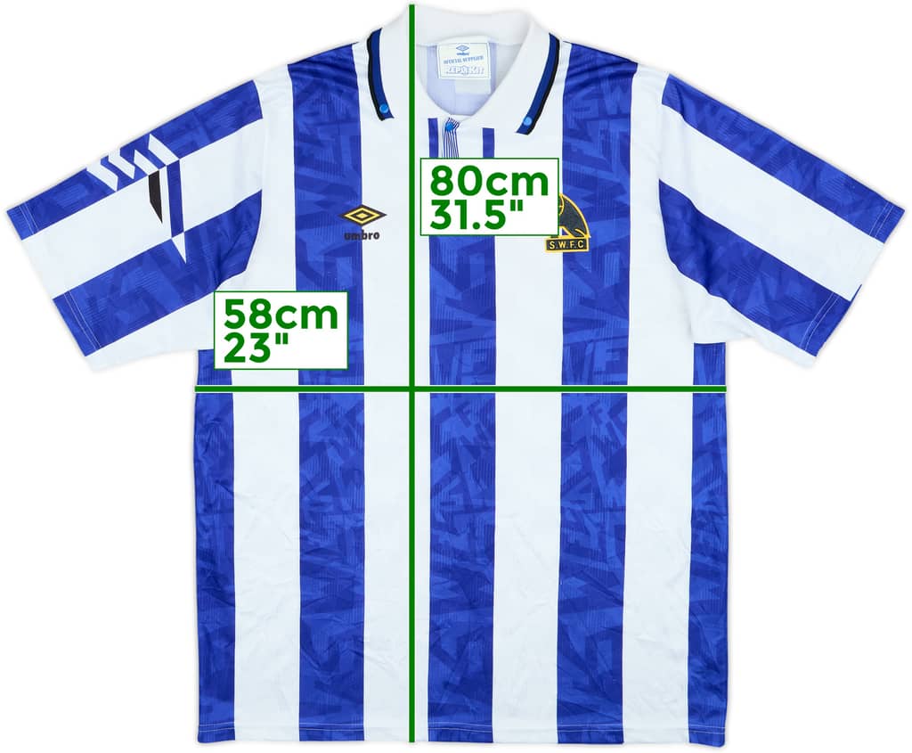 1991-93 Sheffield Wednesday Home Shirt - 8/10 - (L)