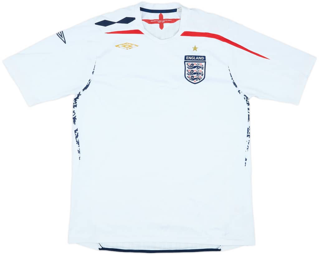 2007-09 England Home Shirt - 4/10 - (XL)