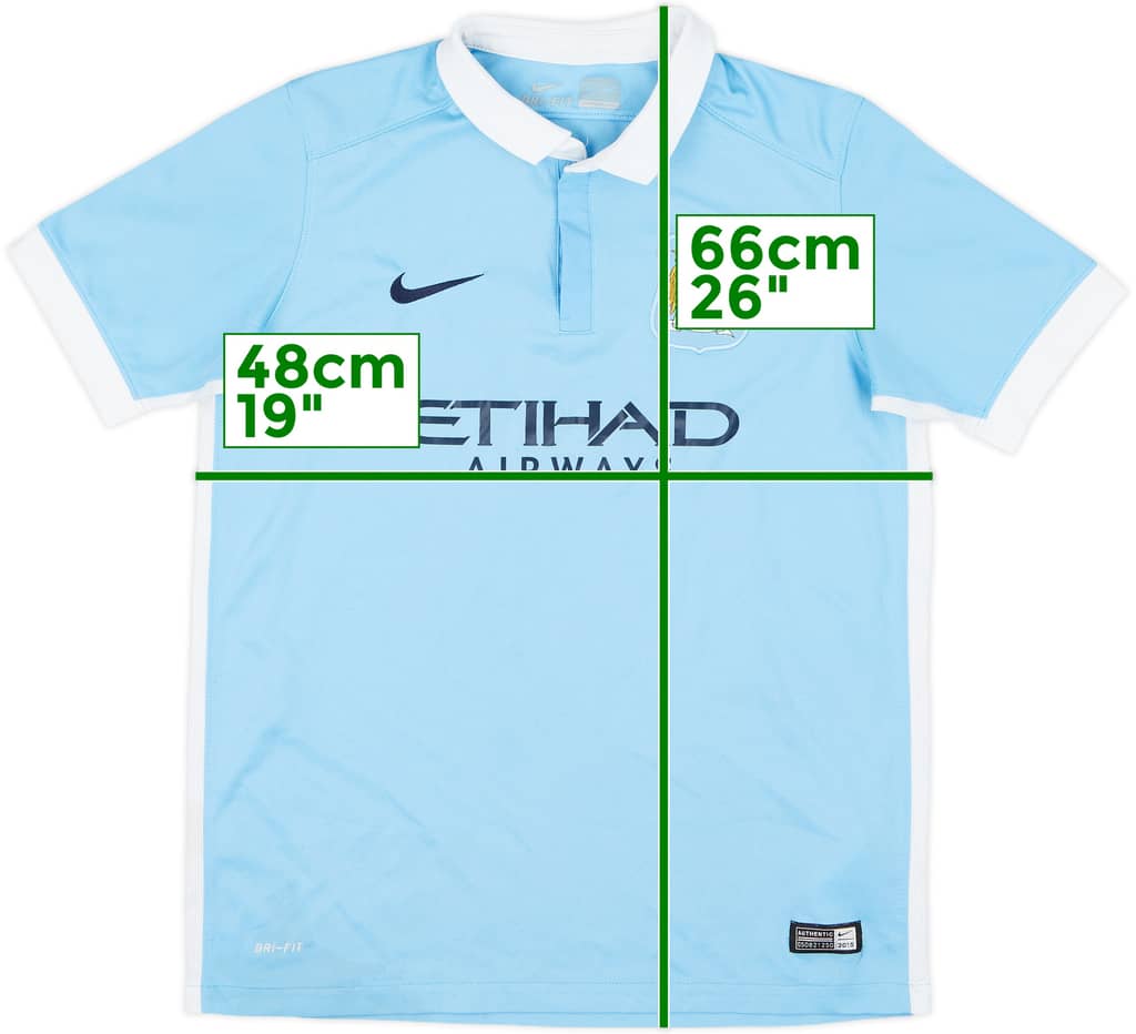 2015-16 Manchester City Home Shirt - 7/10 - (XL.Boys)
