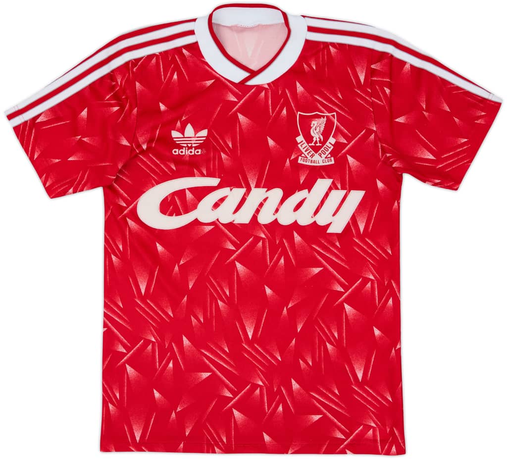 1989-91 Liverpool Home Shirt - 8/10 - (L.Boys)