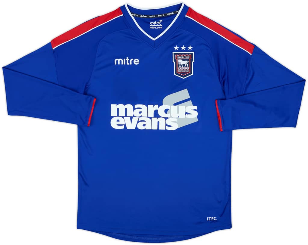 2012-13 Ipswich Home L/S Shirt - 8/10 - (S)