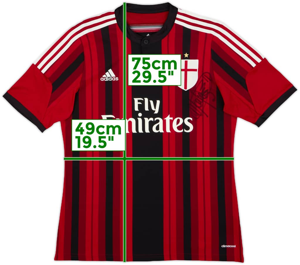 2015-16 AC Milan Signed Home Shirt - 8/10 - (L)
