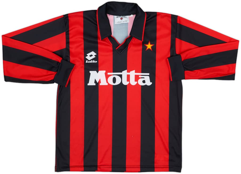 1993-94 AC Milan Home L/S Shirt - 8/10 - (L.Boys)