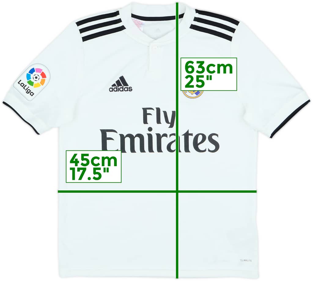 2018-19 Real Madrid Home Shirt - 8/10 - (L.Boys)