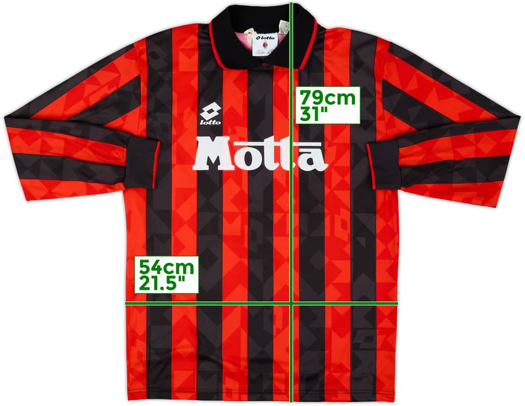 1993-94 AC Milan Home L/S Shirt - 9/10 - (XL)