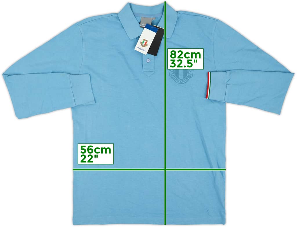 2000s Italy Athletics Diadora Polo L/S Shirt (XL)