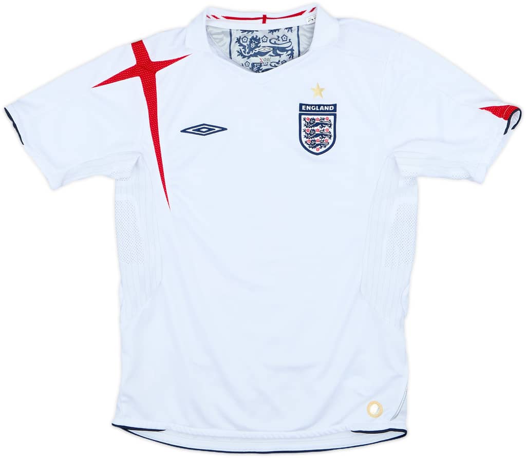 2005-07 England Home Shirt - 9/10 - (M.Boys)