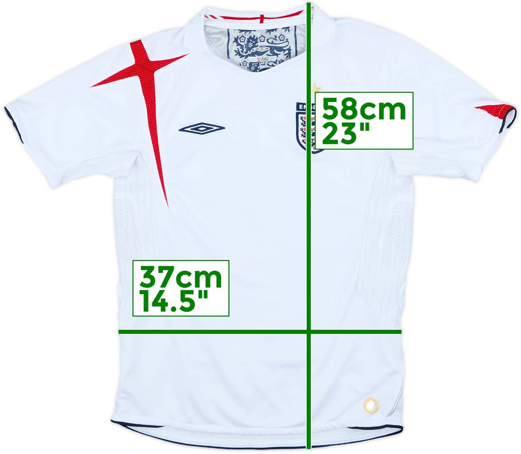 2005-07 England Home Shirt - 9/10 - (M.Boys)