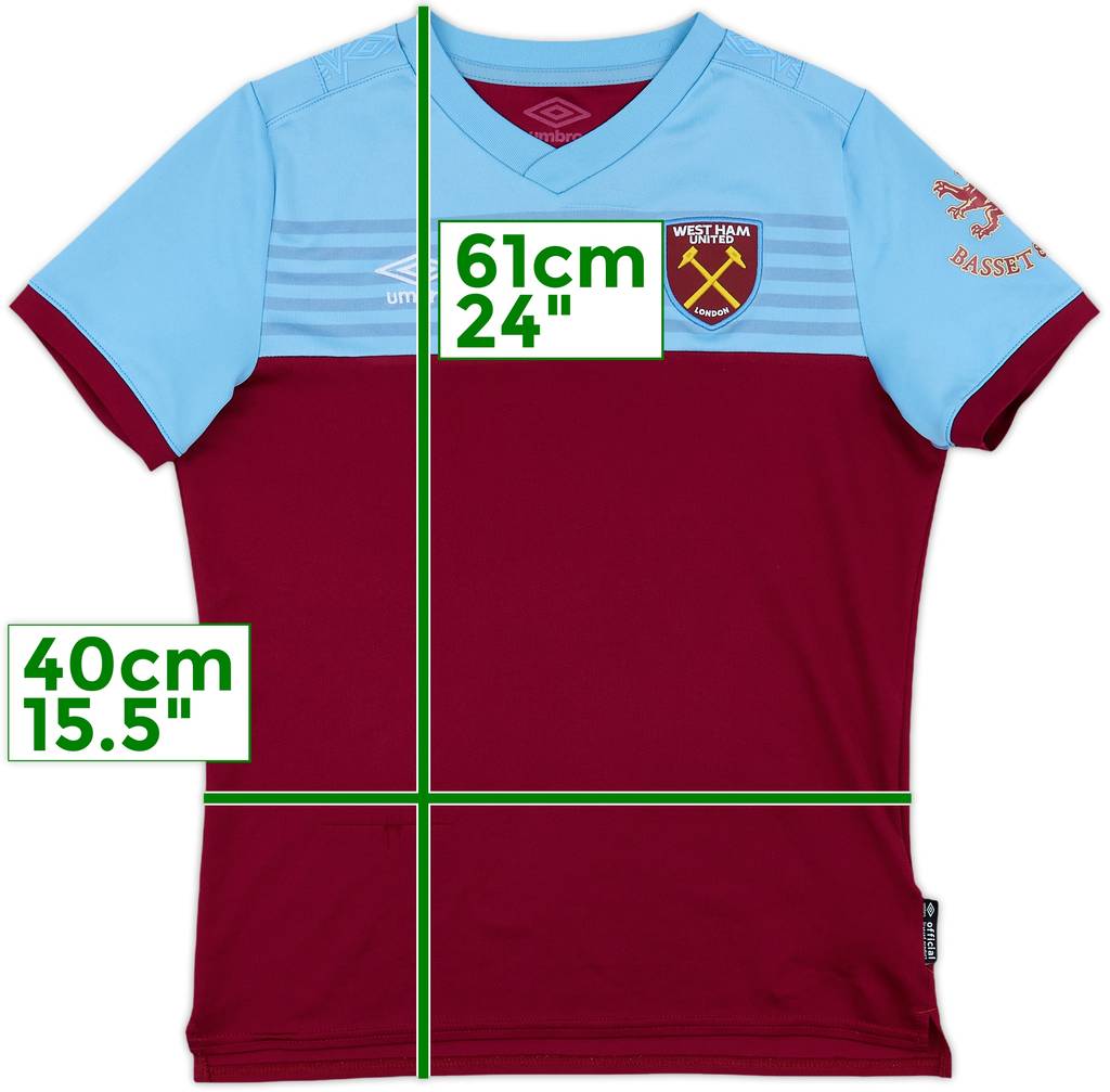 2019-20 West Ham Home Shirt - 8/10 - (L.Boys)