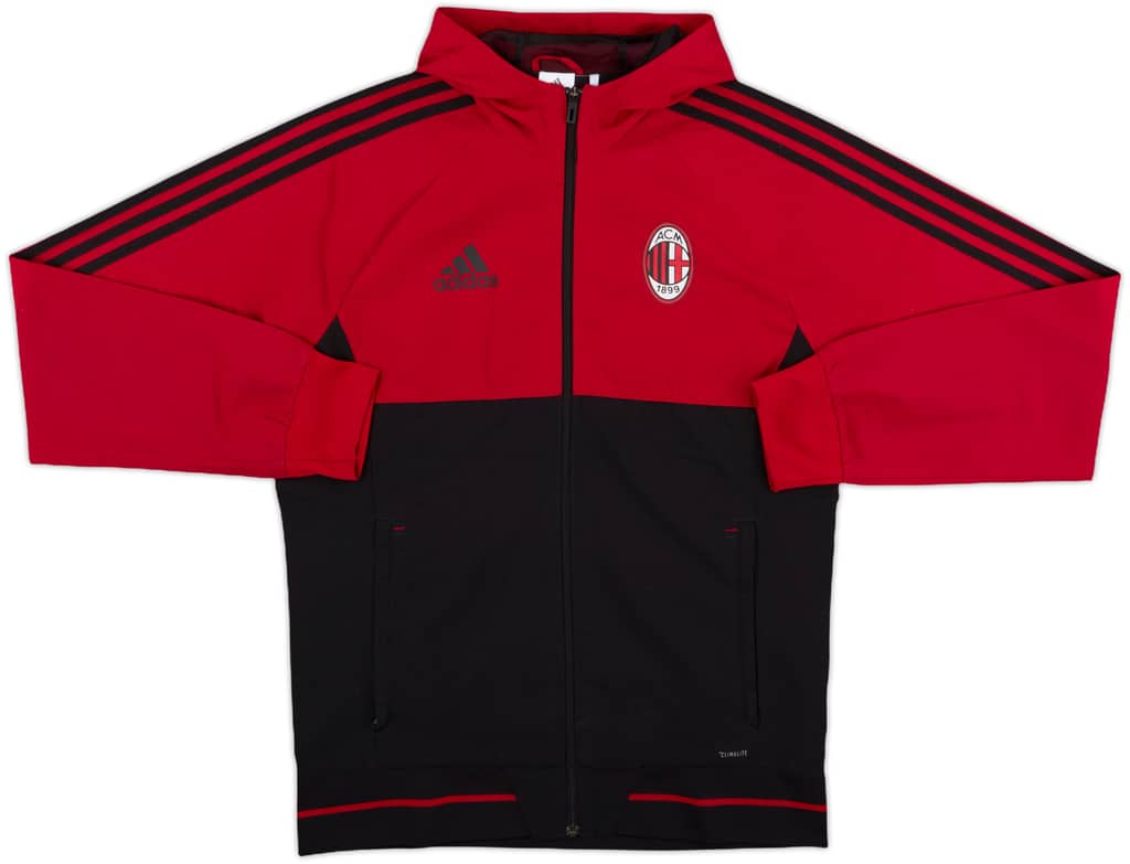 2017-18 AC Milan adidas Hooded Track Jacket - 8/10 - (M)
