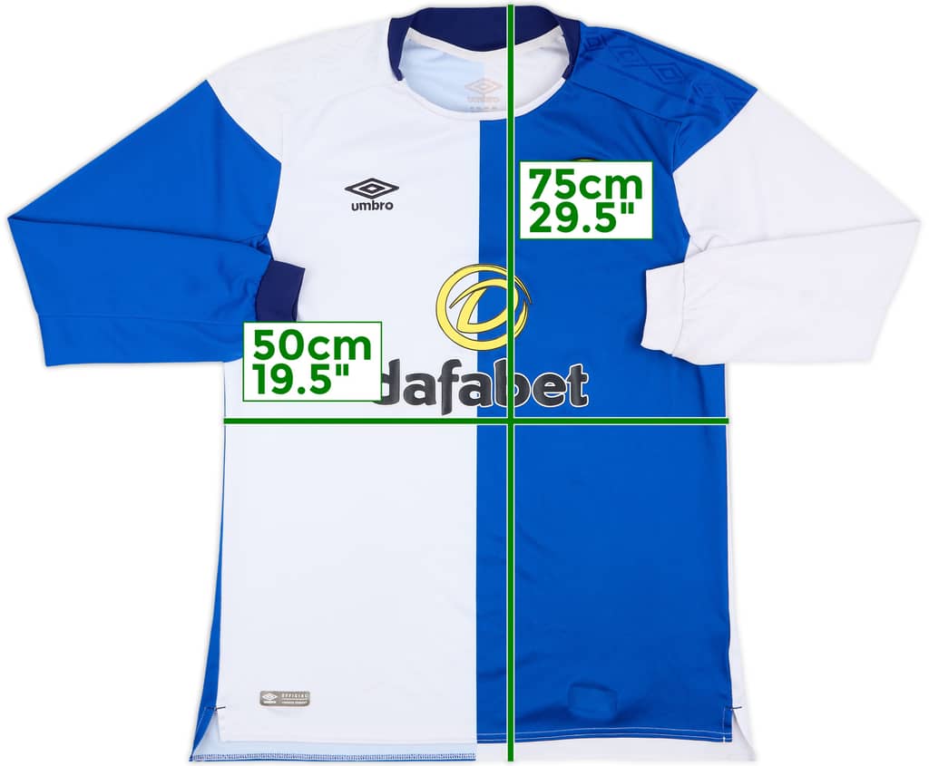 2017-18 Blackburn Rovers Home L/S Shirt - 6/10 - (L)