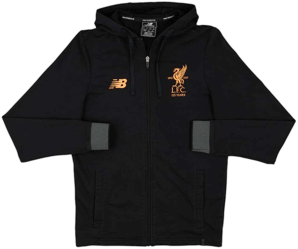 2017-18 Liverpool New Balance Zipped Hooded Sweat Top - 8/10 - (S)