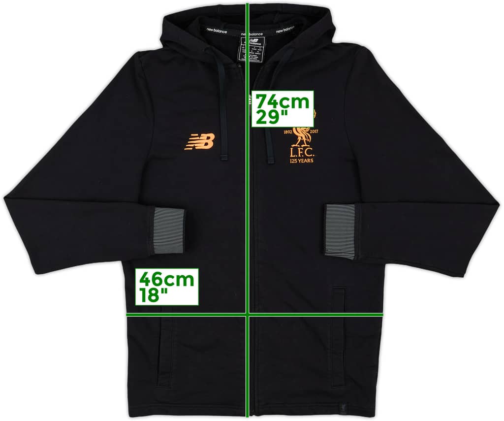 2017-18 Liverpool New Balance Zipped Hooded Sweat Top - 8/10 - (S)