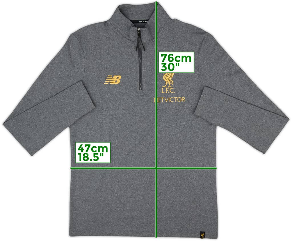2017-18 Liverpool New Balance 1/4 Zip Drill Top - 8/10 - (S)
