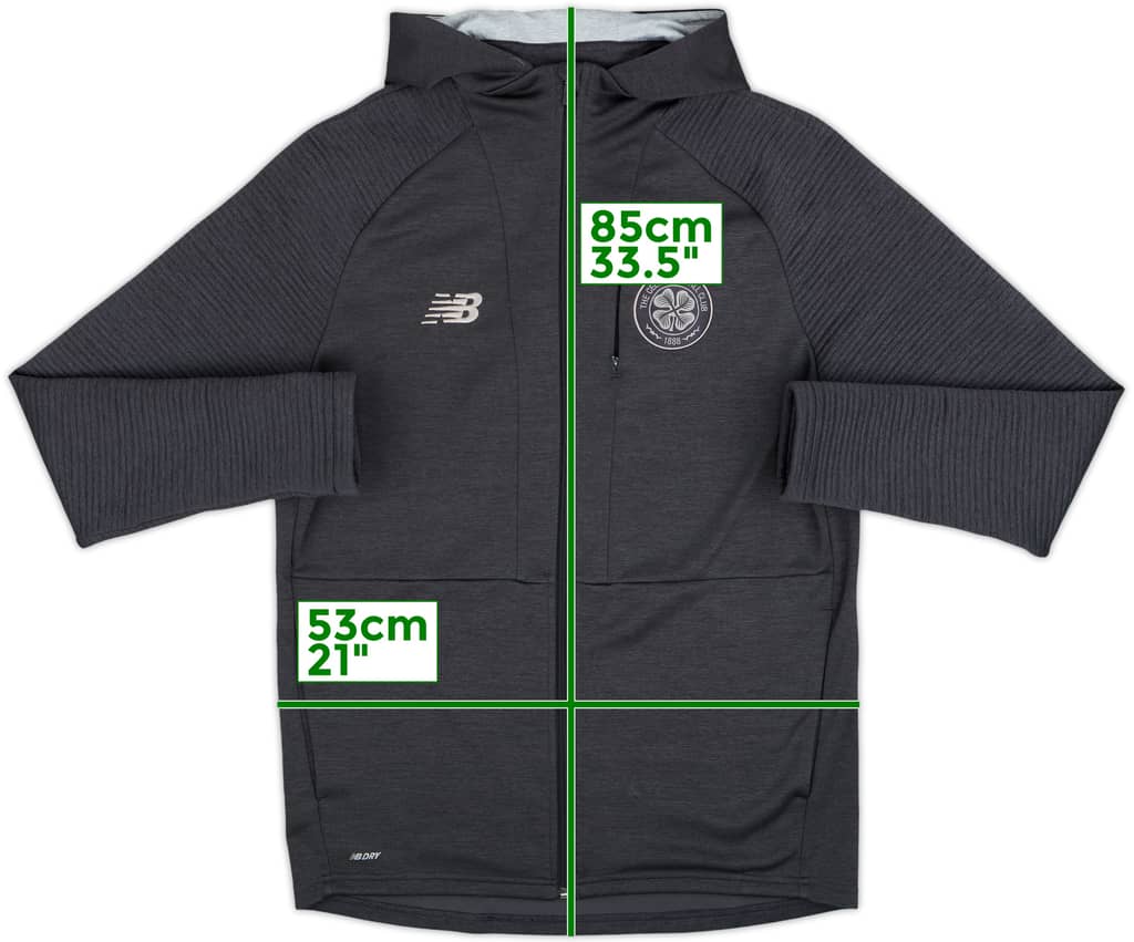 2019-20 Celtic New Balance Hooded Zipped Sweat Top - 9/10 - (XL)