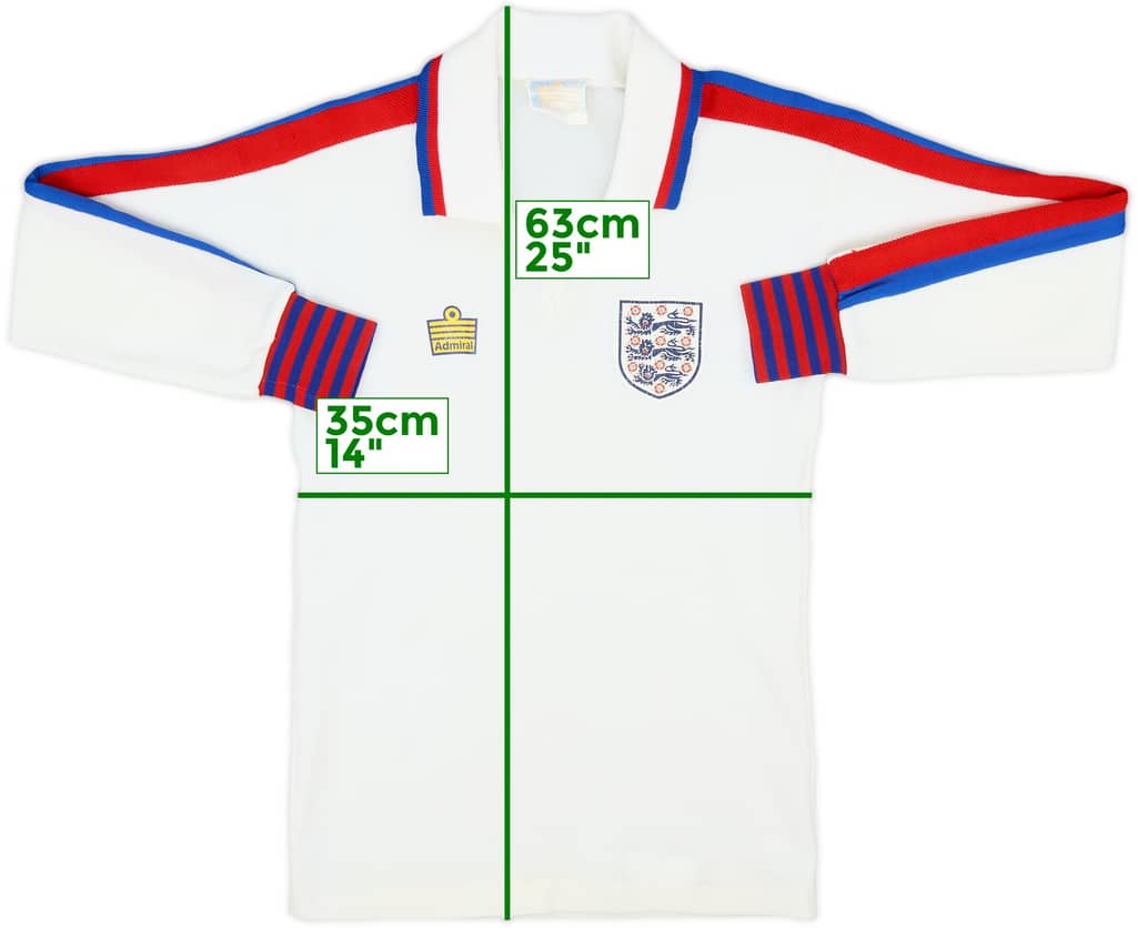 1974-80 England Home L/S Shirt - 8/10 - (XS)