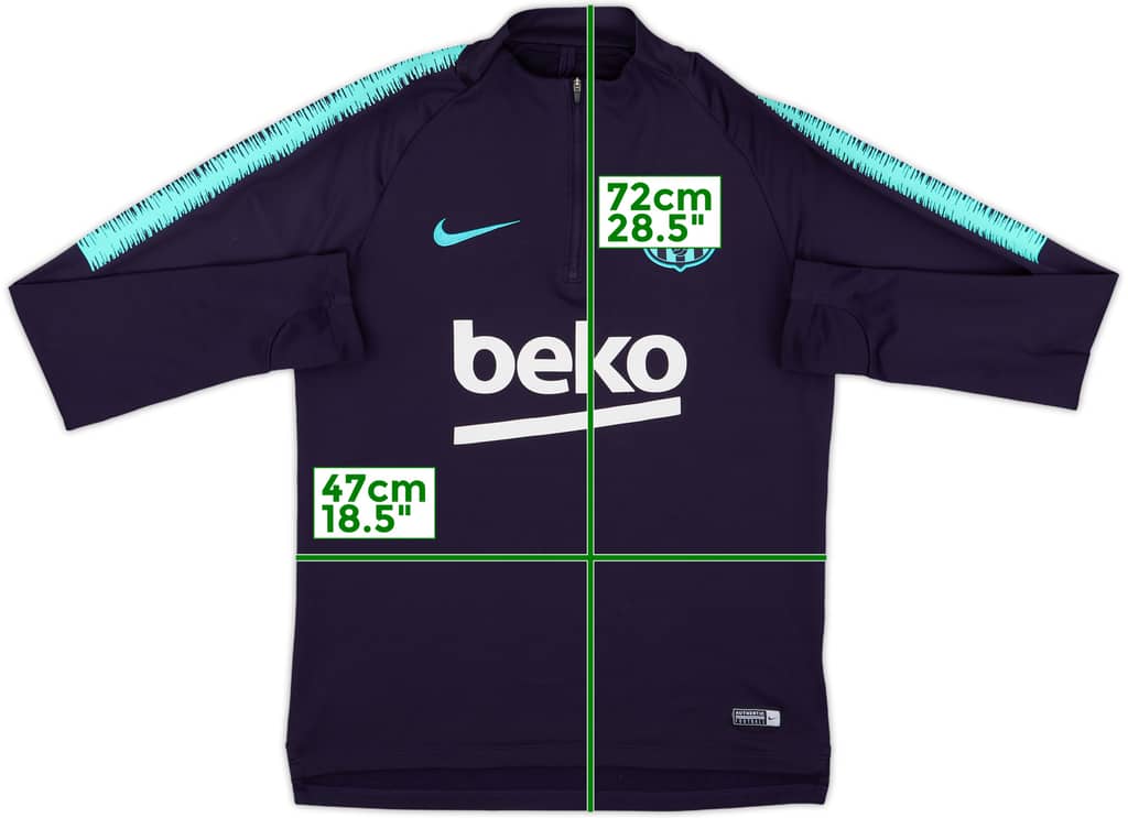 2018-19 Barcelona Nike 1/4 Zip Drill Top - 7/10 - (S)