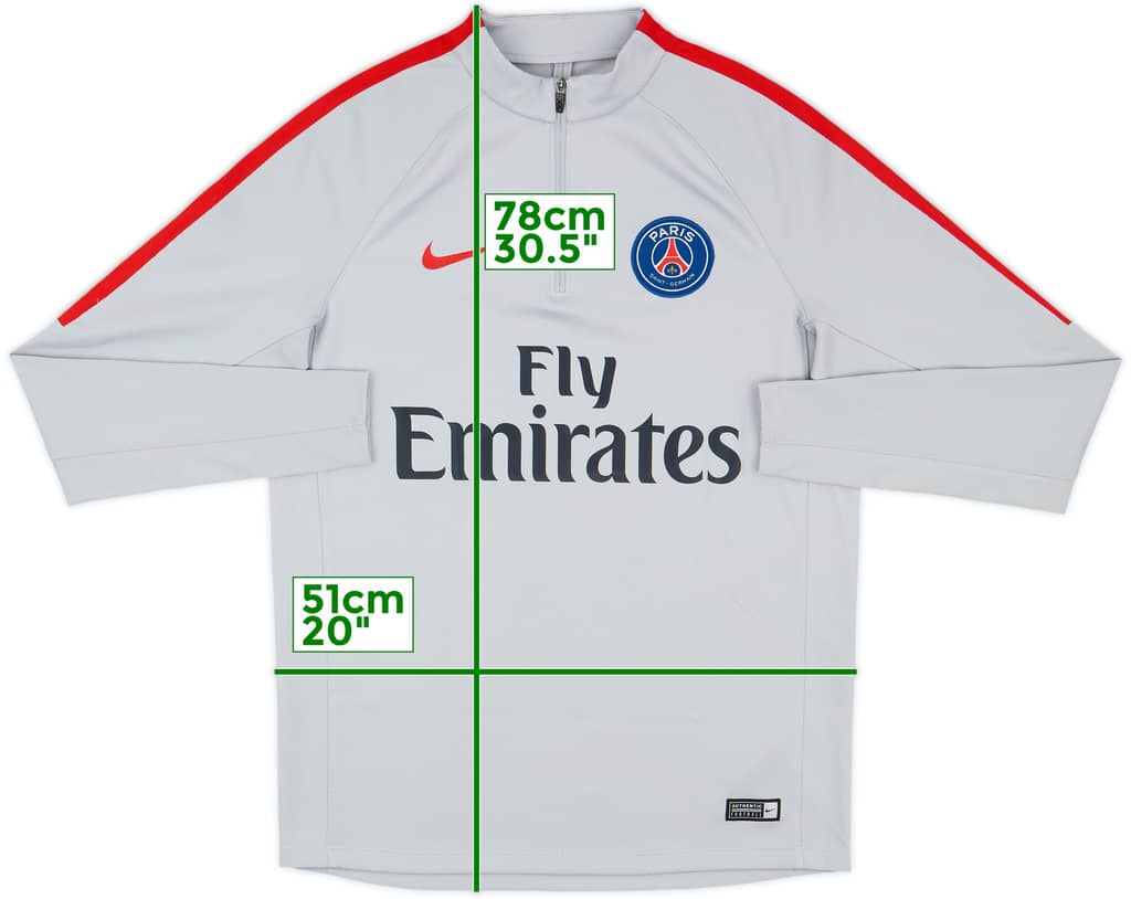 2017-18 Paris Saint-Germain Nike 1/4 Zip Drill Top - 9/10 - (M)