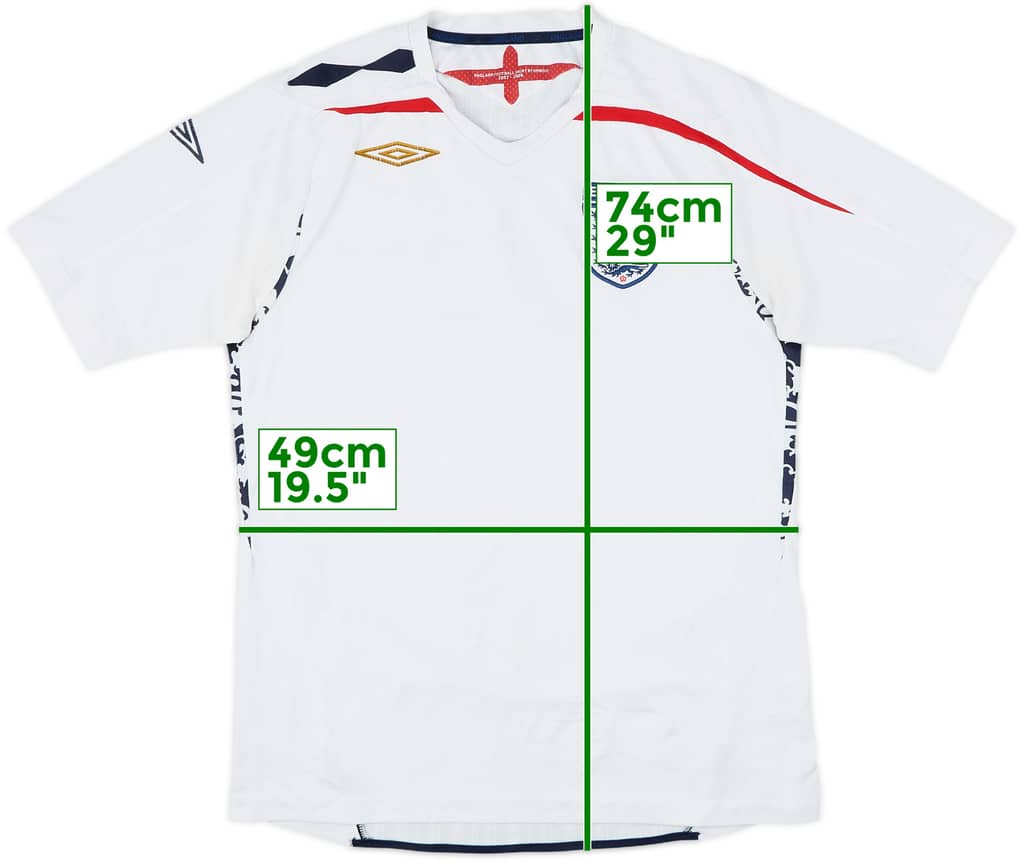 2007-09 England Home Shirt - 4/10 - (M)