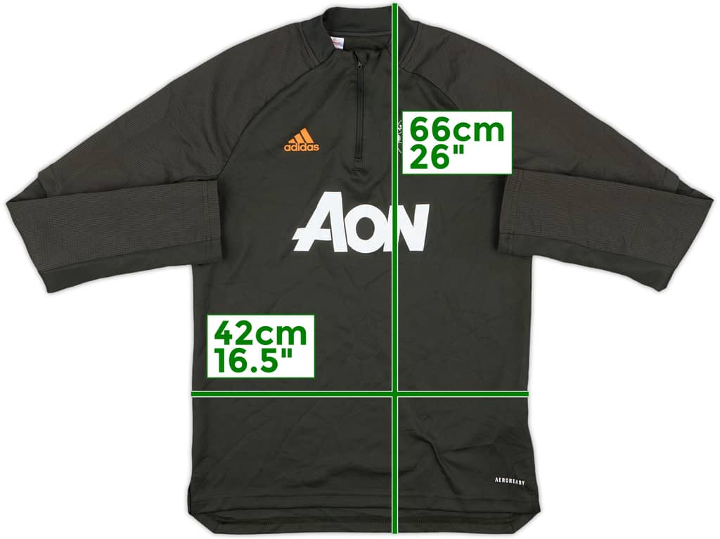 2020-21 Manchester United adidas 1/4 Zip Drill Top - 7/10 - (M.Boys)